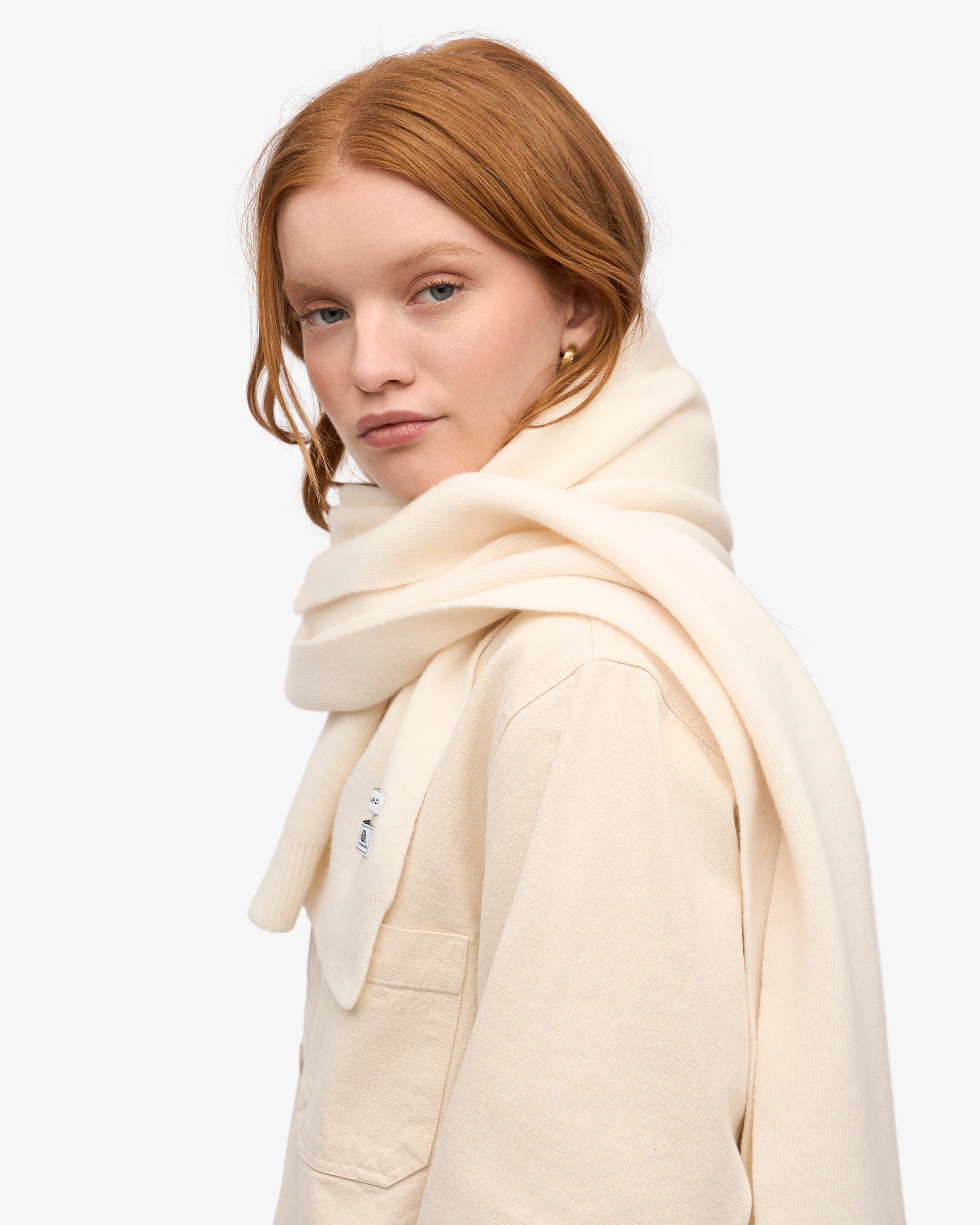 Premium Merino Wool Scarf for Women & Men - Soft & Warm Winter Accessory - Optical White Cashmere-Like Wrap - Perfect for Cold Weather, Outdoor Activities & Fashion Styling