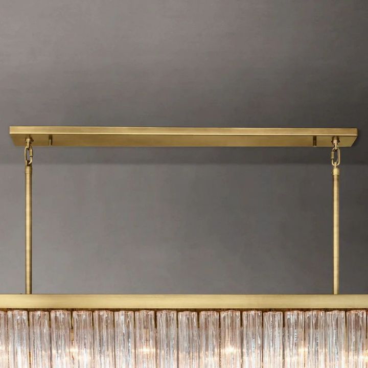 Besa 73-Inch Rectangular Chandelier - Modern LED Crystal Ceiling Light Fixture for Dining Room, Living Room & Bedroom Lighting