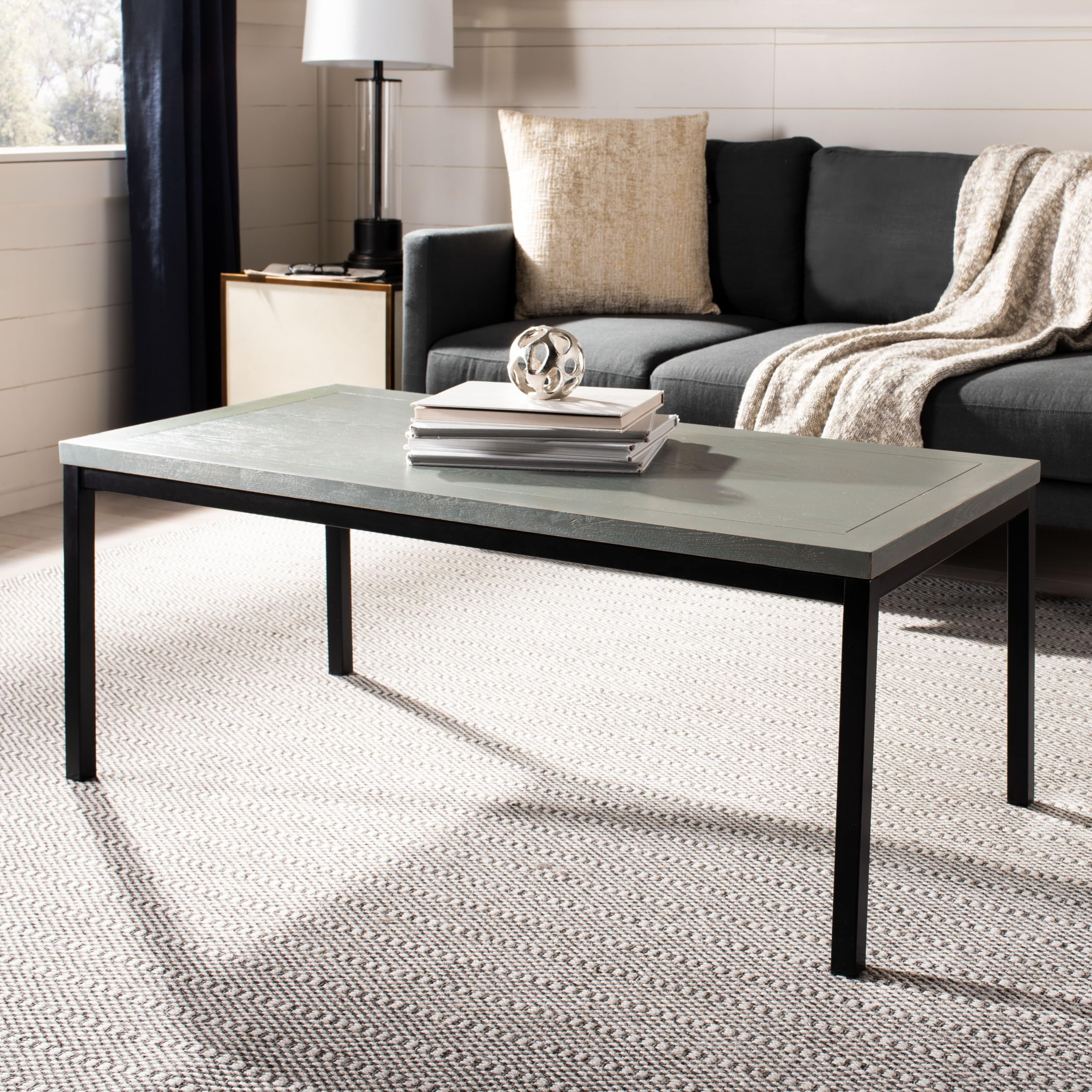 SAFAVIEH American Homes Collection Dennis Oak Coffee Table - Rustic Wooden Living Room Furniture for Home Decor & Entertainment
