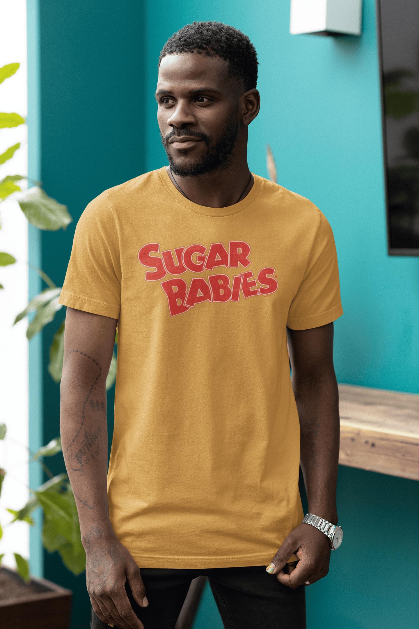 Vintage Style Sugar Babies Candy Logo Graphic Tee - Soft Cotton Adult T-Shirt for Casual Wear, Parties & Retro Fashion Lovers
