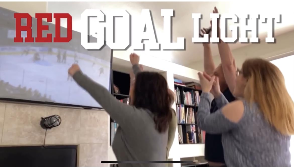 Professional Ice Hockey Goal Light & Horn - Red LED Flashing Light & Loud Sound for Scoring Celebration | Compatible with All Arena Scoreboards & WiFi Devices (Mobile/PC) | Perfect for Home Games, Training Drills & Sports Bars