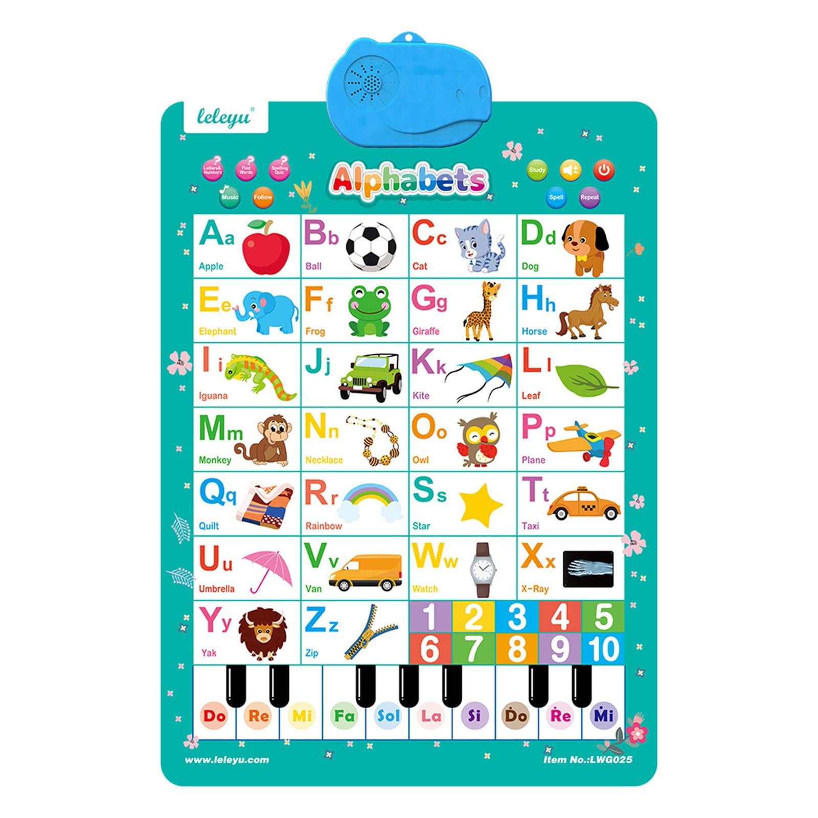Interactive Alphabet Learning Toys for Toddlers 1-3 Years - ABC Chart with Music & Talking Features, Educational Sensory Toys for 2 Year Old Boys & Girls - Perfect Gift for Preschool Learning & Playtime Fun
