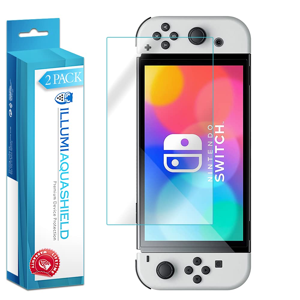 Premium ILLUMI AquaShield Screen Protector for Nintendo Switch OLED (7 Inch) - 2 Pack HD Clear TPU Film with No-Bubble Technology - Perfect for Gaming, Travel & Outdoor Use