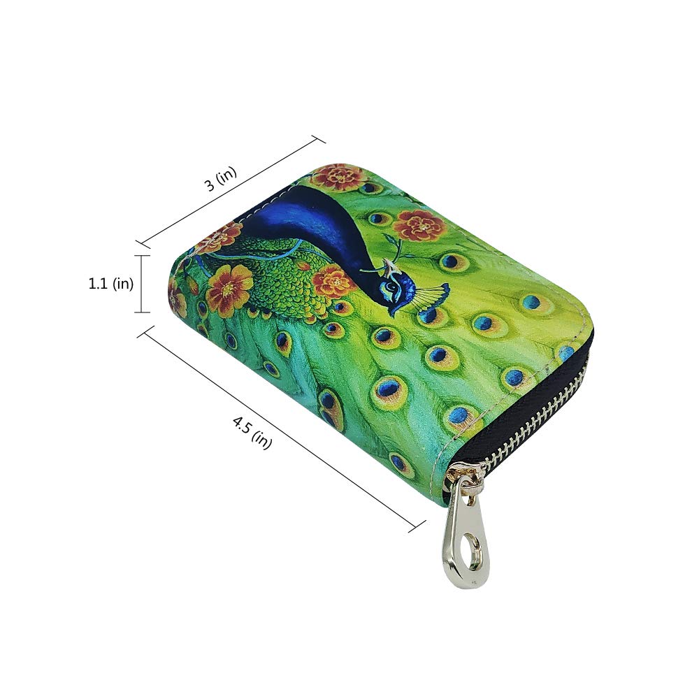 MOYYO RFID Blocking Leather Credit Card Holder - Stylish Zipper Wallet for Women & Girls - Perfect for Travel, Shopping & Everyday Use