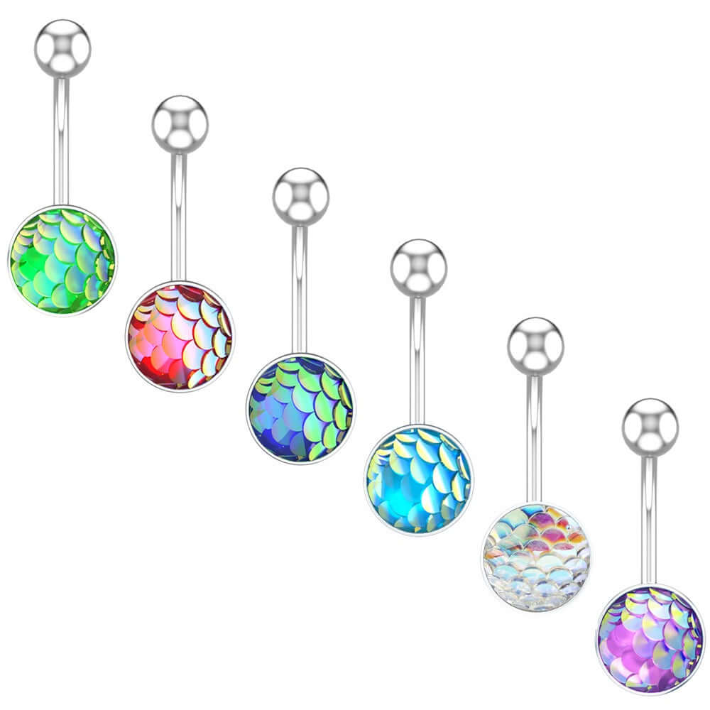 Creative Fish Scale Navel Nail Ring - WH2131 | Belly Button Jewelry for Women | Perfect for Piercing, Parties & Beach Fashion