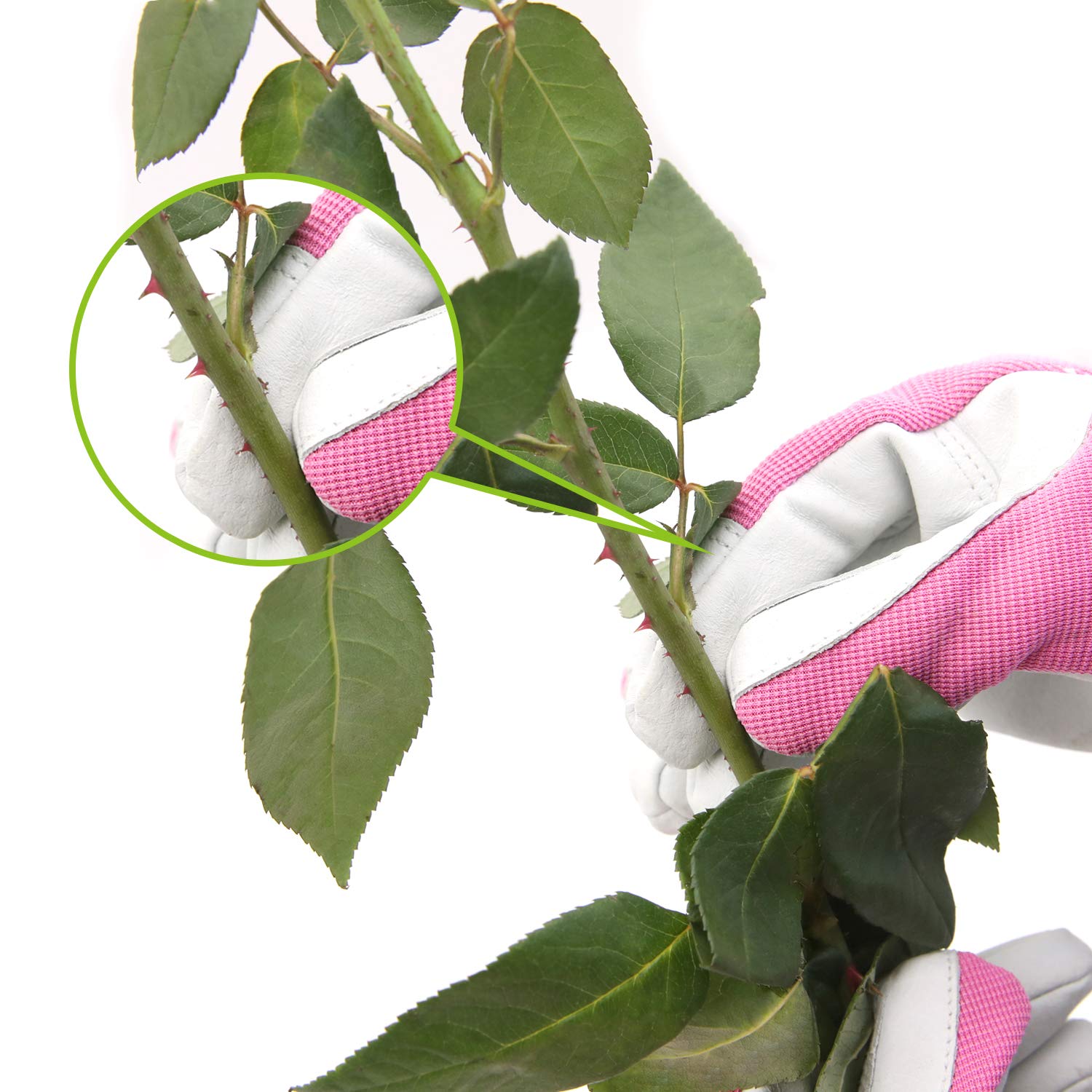 Women's Leather Gardening Gloves - Durable Work Gloves for Yard Work, Weeding, Digging & Pruning - Perfect for Outdoor Gardening & Landscaping