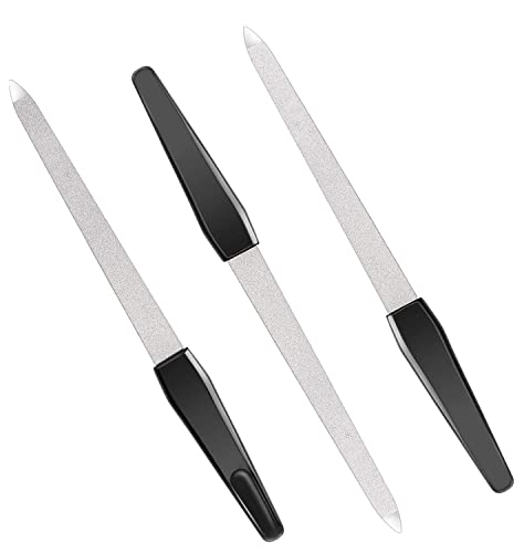 Famecia Beauty Nail File Set - 3 Pack Multi-Color Nail Files for Professional Manicure & Pedicure at Home or Salon | Perfect for Nail Care, Travel & Gifts