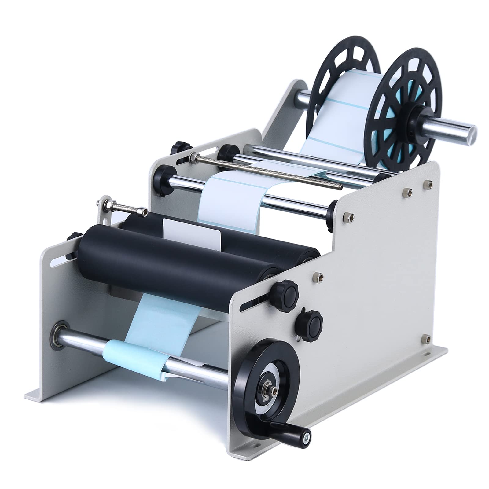 Manual Round Labeling Machine for Bottles - White Bottle Label Applicator for Round Containers, Jars & Tubes - Perfect for Home Brewing, Cosmetics & DIY Crafts Labeling