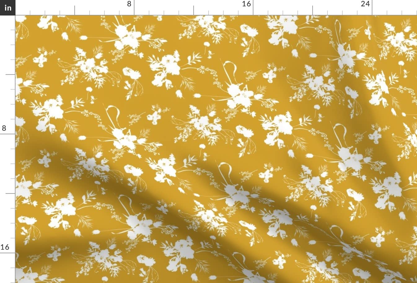 Mustard Yellow Floral Bouquet Printed Velvet Upholstery Fabric by The Yard - Spring Summer Home Decor, Curtains, Pillows & Apparel - Spoonflower Premium Quality Fabric for DIY Projects & Sewing
