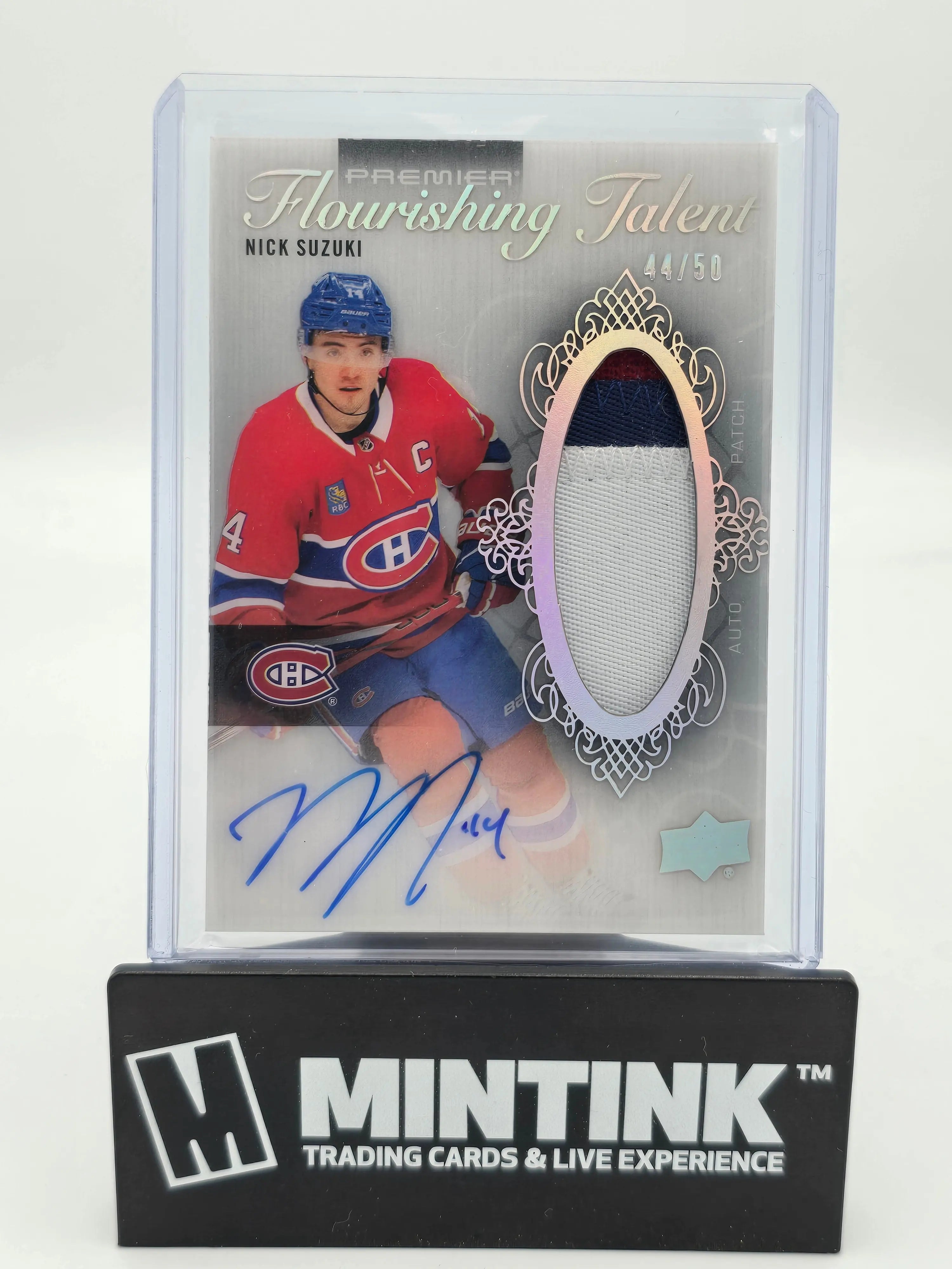 2023-24 Upper Deck Premier Hockey Nick Suzuki Flourishing Talent Patch Auto /50 - Rare Collectible for Hockey Fans & Sports Memorabilia Enthusiasts - Perfect for Display, Trading, and Investment