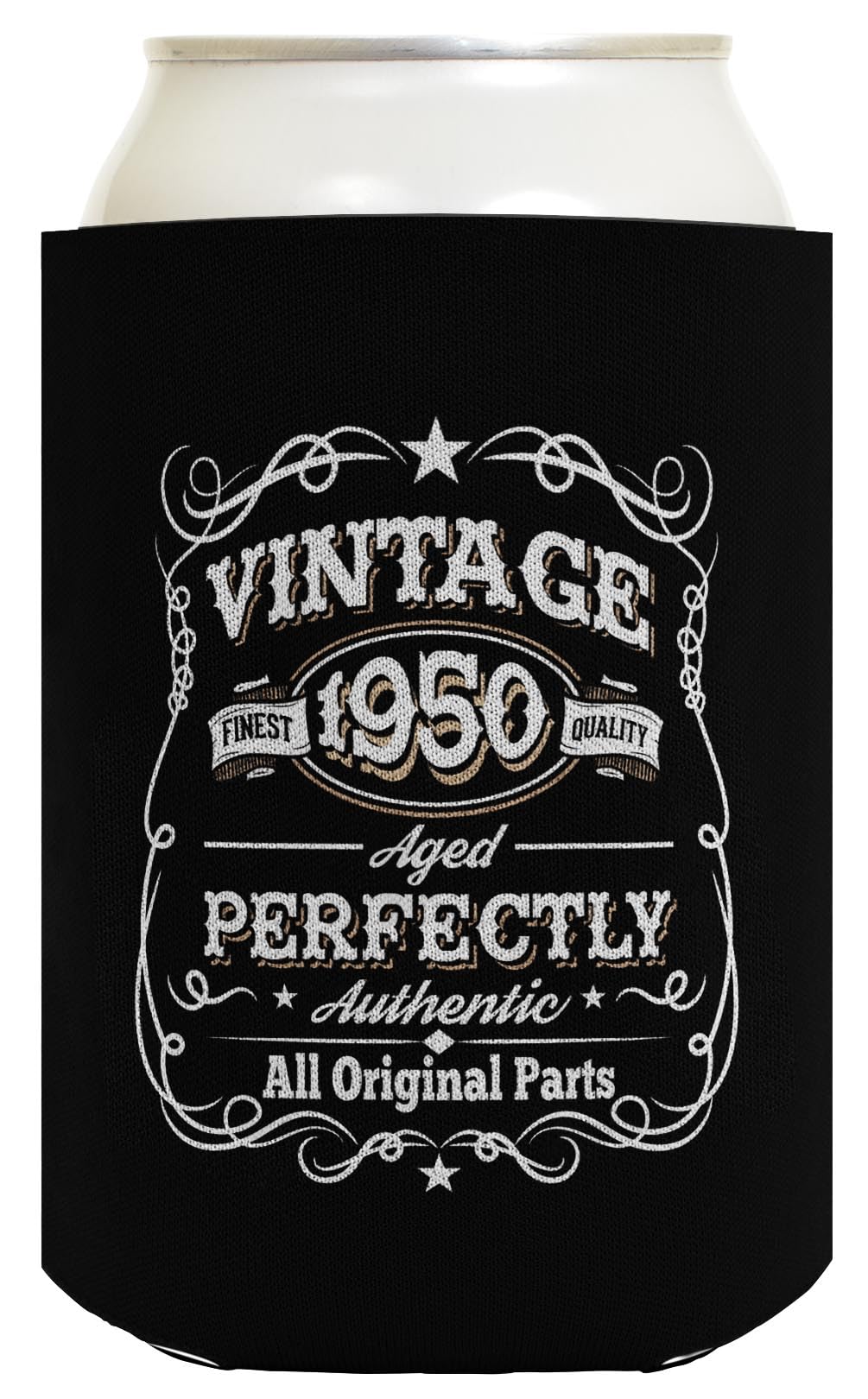 Vintage 1950s Themed 75th Birthday Party Supplies - 96-Pack Retro Can Coolers & Drink Holders for Beer, Soda & Cocktails - Perfect for Milestone Celebrations, Family Gatherings & BBQ Parties