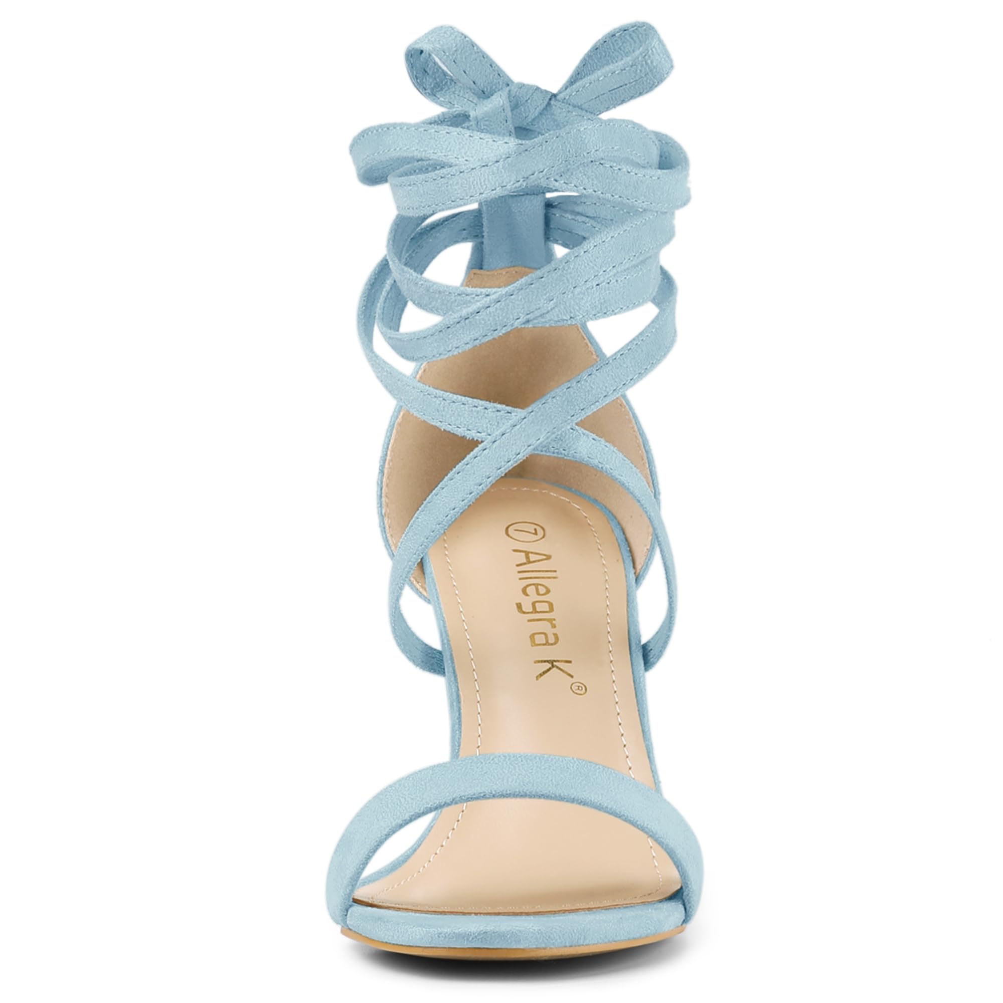 Allegra K Women's Strappy Lace Up Chunky High Heel Sandals - Comfortable Dress Shoes for Parties, Weddings & Night Out