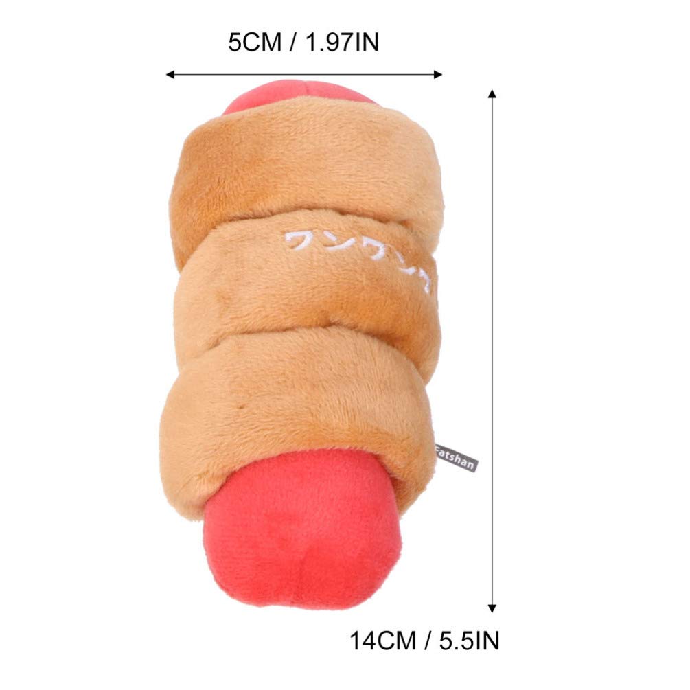 Balacoo 4-Piece Interactive Pet Toy Set - Dog Teeth Cleaning Chew Toys, Puppy Teething Stuffed Bread Plush for Cats & Dogs - Soft Fluffy Animal Molar Chew Toys for Puppy Dental Care - Perfect for Playtime, Training & Teething Relief