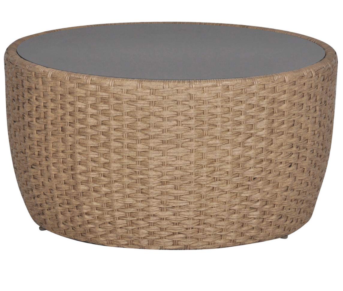 St. Lucia Natural Round Wooden Dining Table - Handcrafted Solid Wood Table for Kitchen, Dining Room, and Outdoor Patio Use