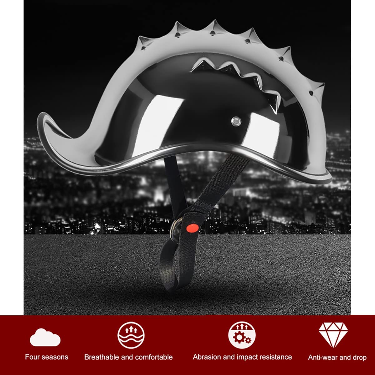 DOT/ECE Approved Stylish Motorcycle Half Helmet - Safe Scooter Helmet for Men & Women (57-58CM Head Size) - Perfect for Urban Commuting & Road Trips