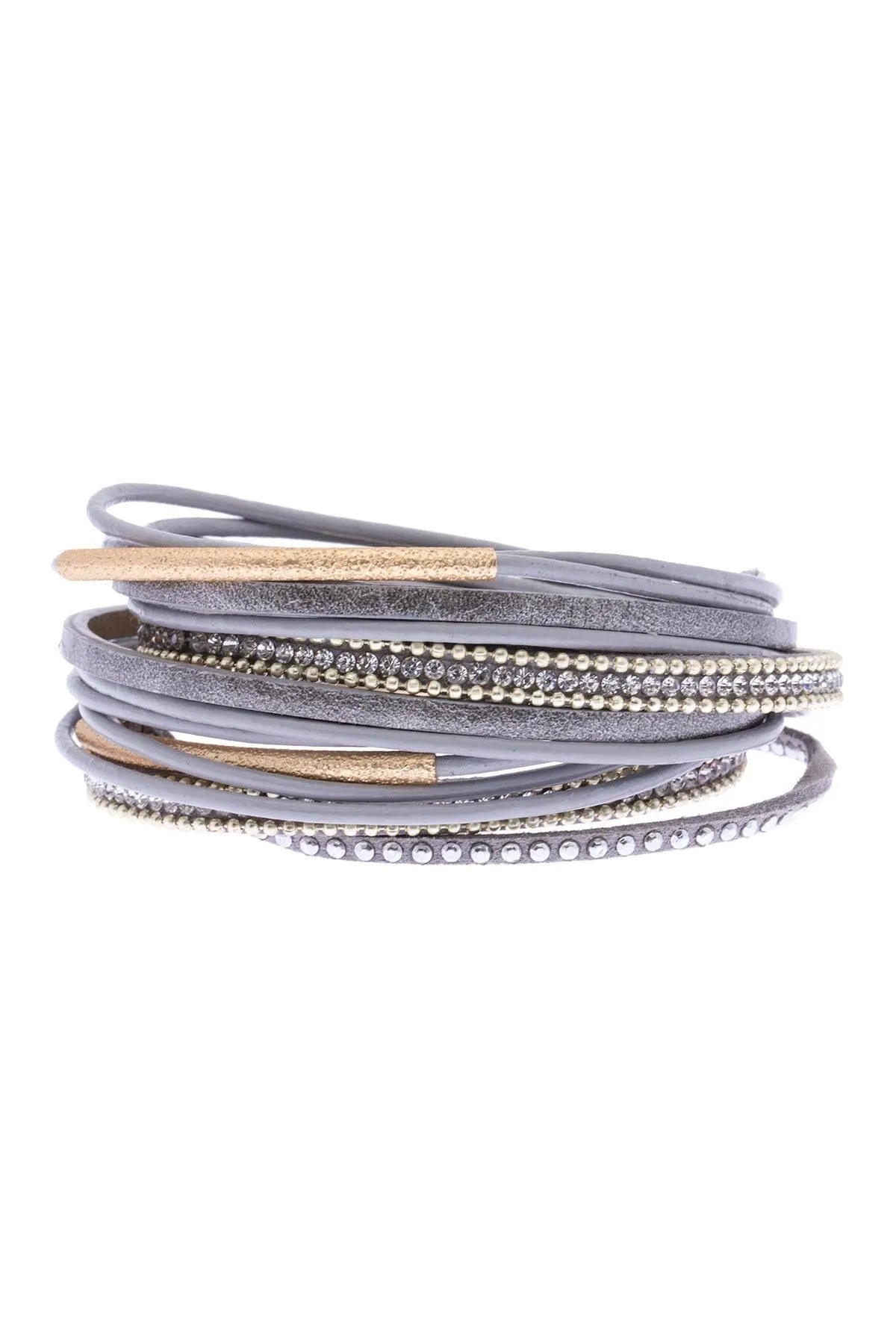 Genuine Leather Crystal Double Wrap Bracelet for Women - Elegant Boho Jewelry for Parties, Weddings & Everyday Wear
