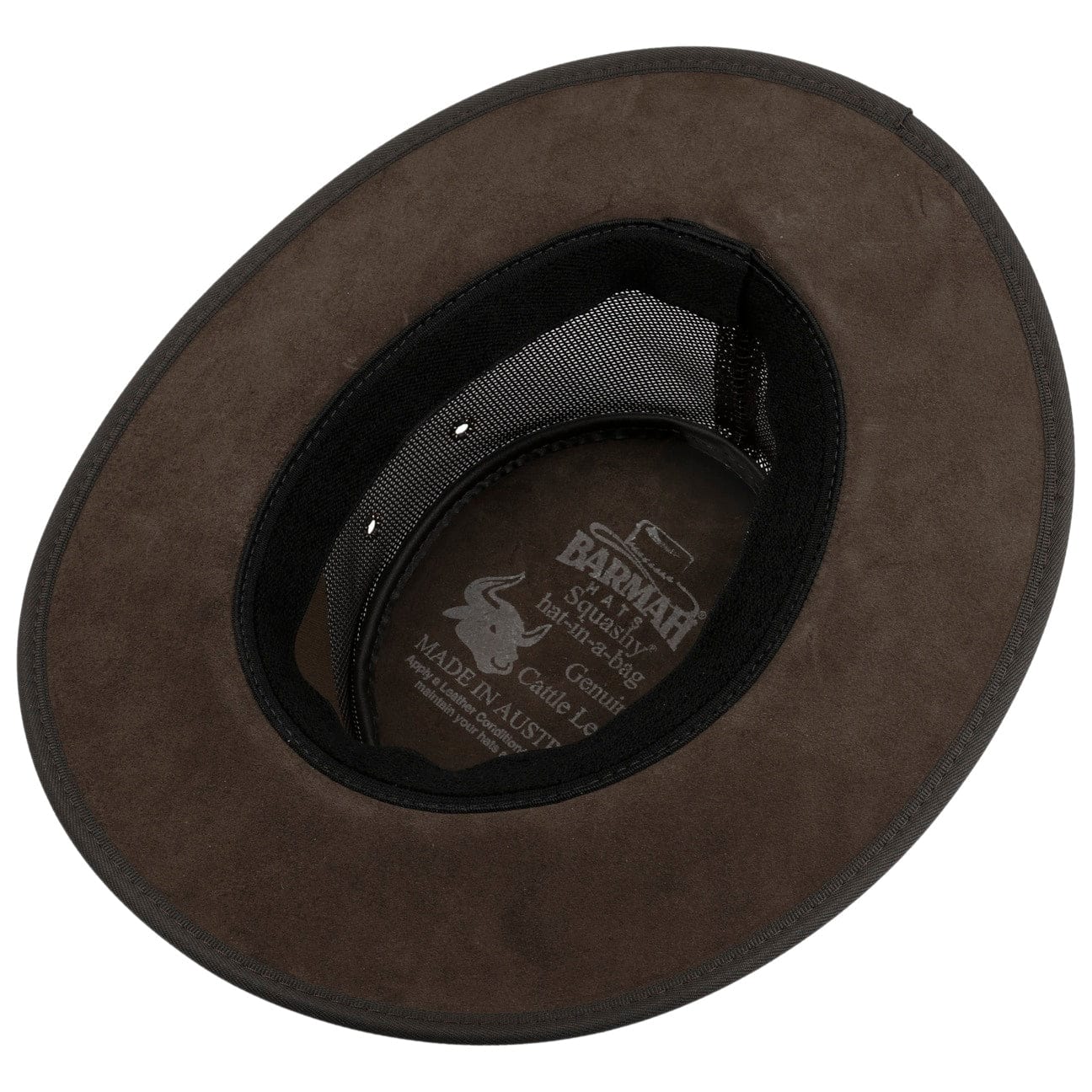 Barmah Foldable Leather Cooler Hat - Adjustable Sun Protection for Outdoor, Camping, and Beach Activities