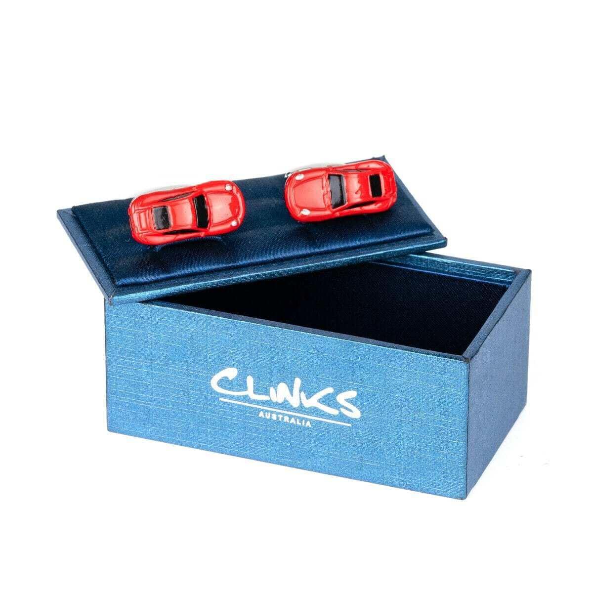 Luxury Red Porsche 911 Car Cufflinks for Men - Elegant Dress Accessories for Weddings, Business Meetings & Formal Events