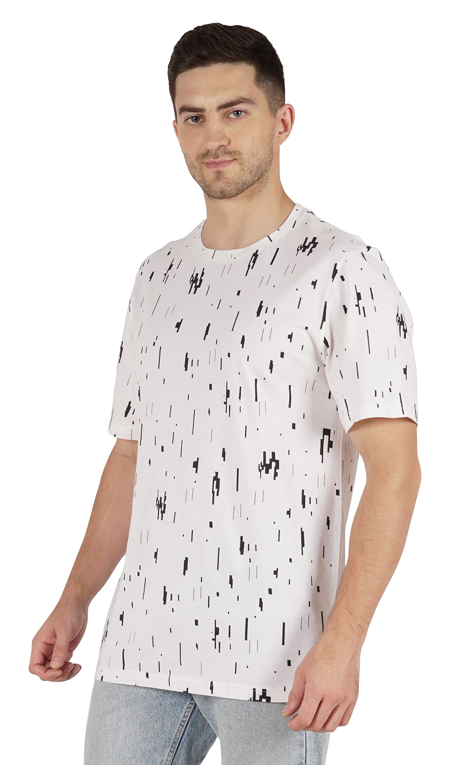 Inkmeso Men's Half Sleeve Loose Fit Printed Casual T-Shirt - Comfortable Beachwear & Holiday Outfit for Summer Vacations, Street Style & Everyday Wear