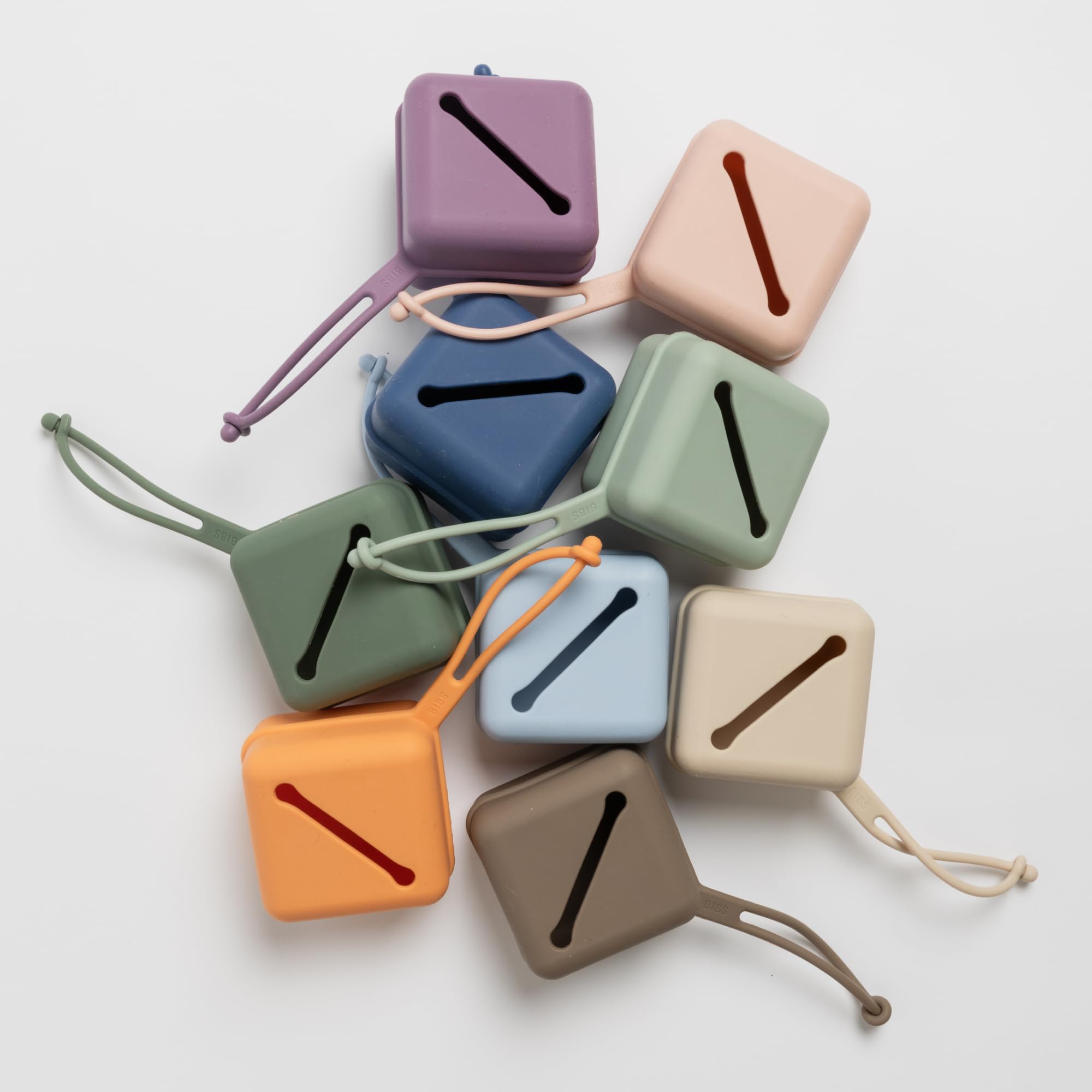 BIBS Pacifier Case with Loop - Holds 3 Pacifiers, 100% BPA-Free, Made in Denmark (Vanilla) - Perfect for Baby Travel, Daycare & On-the-Go Parents