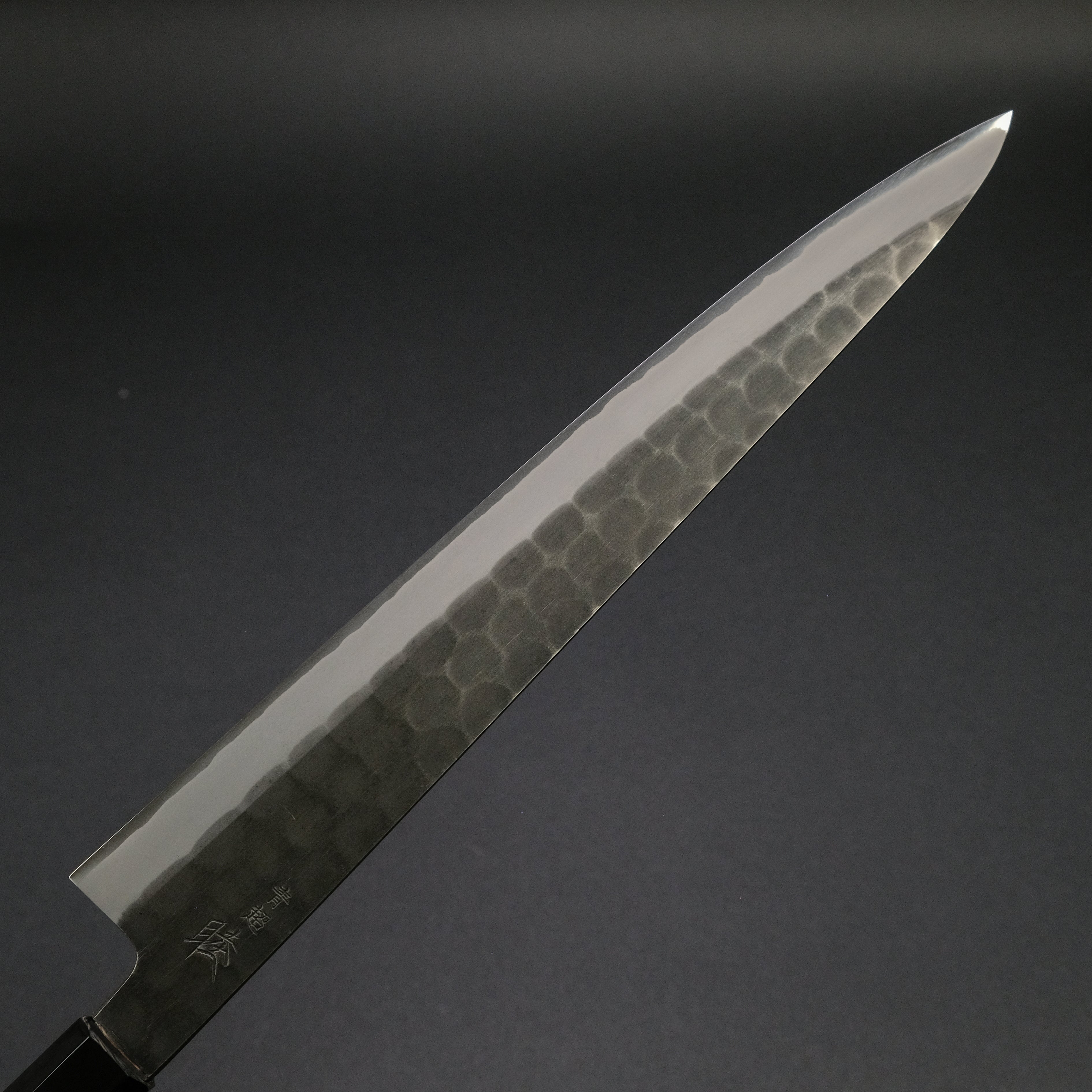 Premium Mutsumi Blue Super Kurouchi Tsuchime Sujihiki 270mm Japanese Chef Knife with Ho Wood Handle - Perfect for Slicing Sashimi, Meat & Sushi Preparation