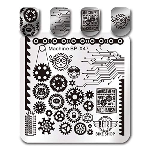 STORE99® Floral Nail Stamping Plates - Square Flower Wheel Design for DIY Nail Art, Perfect for Salon & Home Manicure | BPX47