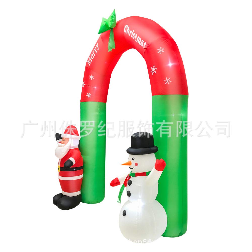 Quenny Christmas Inflatable Decorations Set - 2PC Glowing Santa & Snowman Inflatable Arch for Halloween & Holiday Yard Decor - Outdoor Christmas Inflatable Decor for Front Yard, Garden, Party