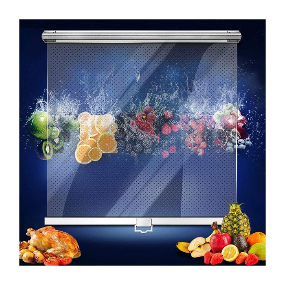 GDMING Clear Plastic Freezer Curtain for Open Refrigerators - 145x120cm Food Storage Barrier with Pull Handle, Keeps Fruits Vegetables & Meat Fresh - Ideal for Supermarkets, Delis & Commercial Kitchens