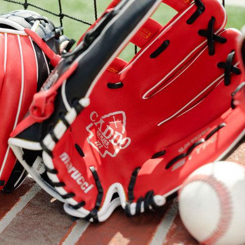 Marucci Caddo 10 Baseball Fielding Glove - MFG2CD1000 R/BK - Premium Leather Baseball Glove for Youth & Adult Players - Perfect for Infield, Outfield & Practice Sessions