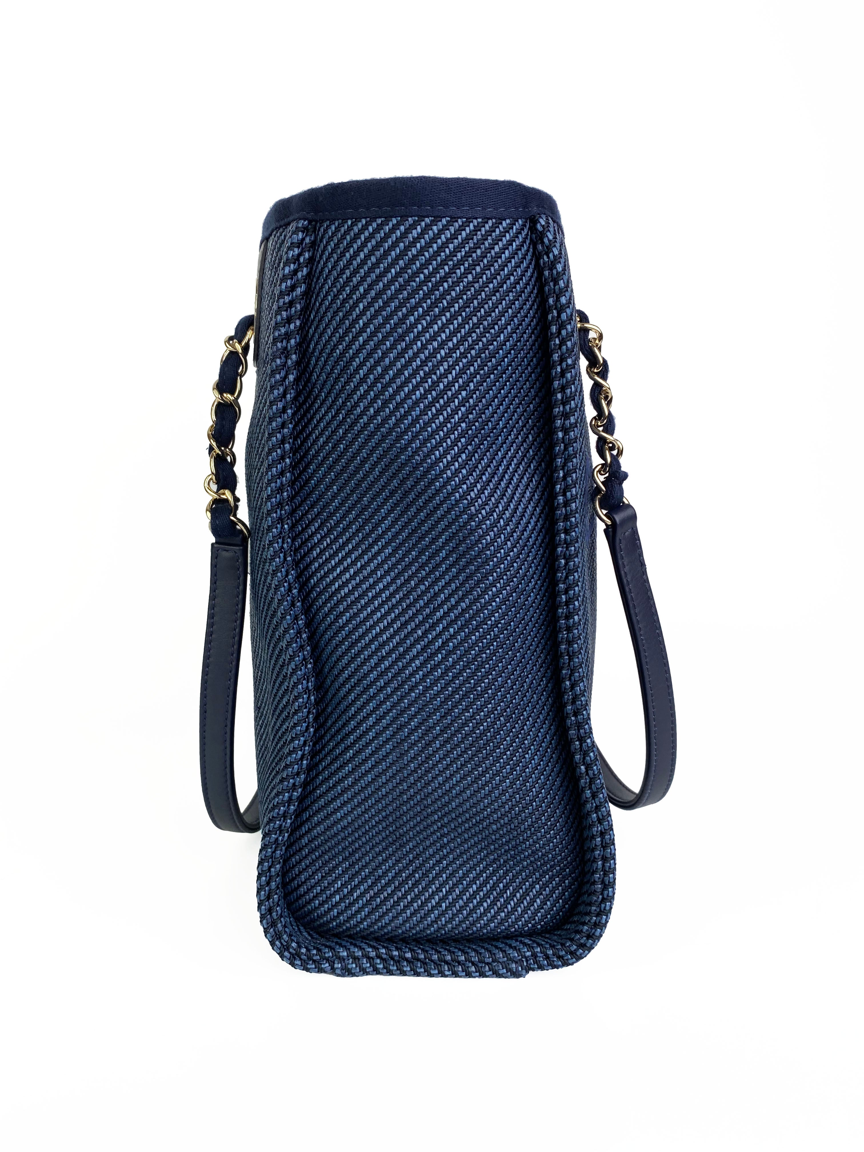 Chanel Blue Denim Deauville Tote Bag - Stylish Designer Handbag for Women, Fashionable Shoulder Bag for Work, Travel & Everyday Use