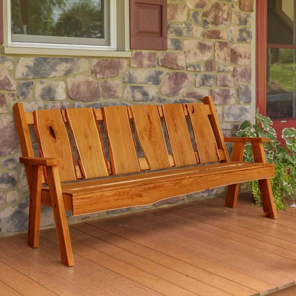 A&L Furniture Blue Mountain Timberland Garden Bench - Outdoor Wooden Bench for Patio, Garden, and Backyard - Weather-Resistant & Durable Seating