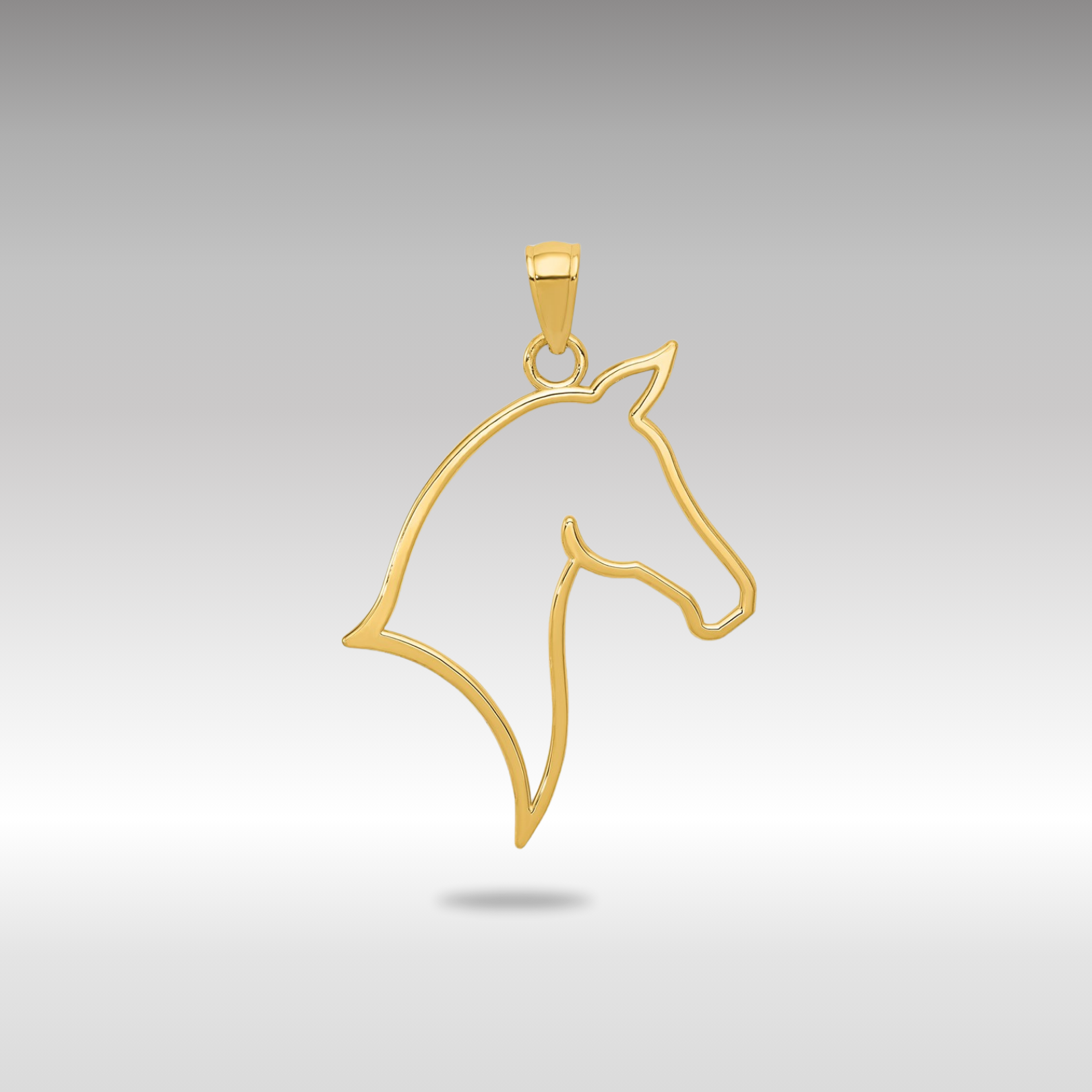 Gold Cut Out Large Horse Head Pendant Necklace - Elegant Equestrian Jewelry for Women | Perfect for Western Fashion, Horse Lover Gifts & Cowgirl Outfits