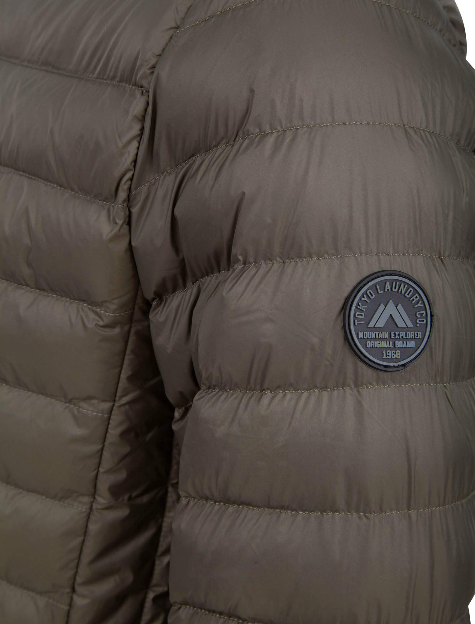 Tokyo Laundry Men's Inigo Funnel Neck Quilted Puffer Jacket - Winter Warm Coat for Outdoor Activities, Hiking & Casual Wear