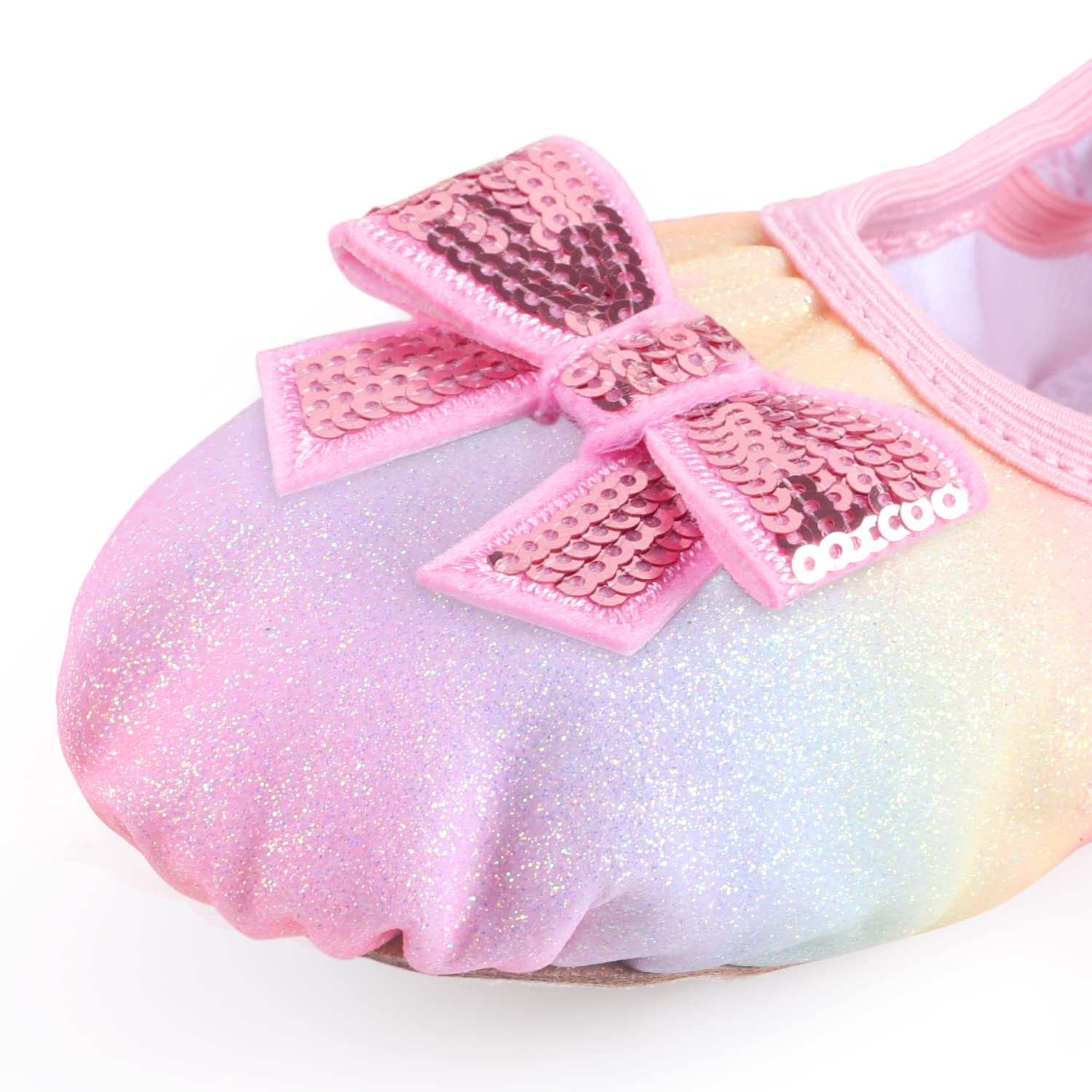 WYHDY Girls Ballet Shoes - Split-Sole Glitter Dance Flats for Toddlers & Kids | Perfect for Ballet Class, Recitals & Dance Performances