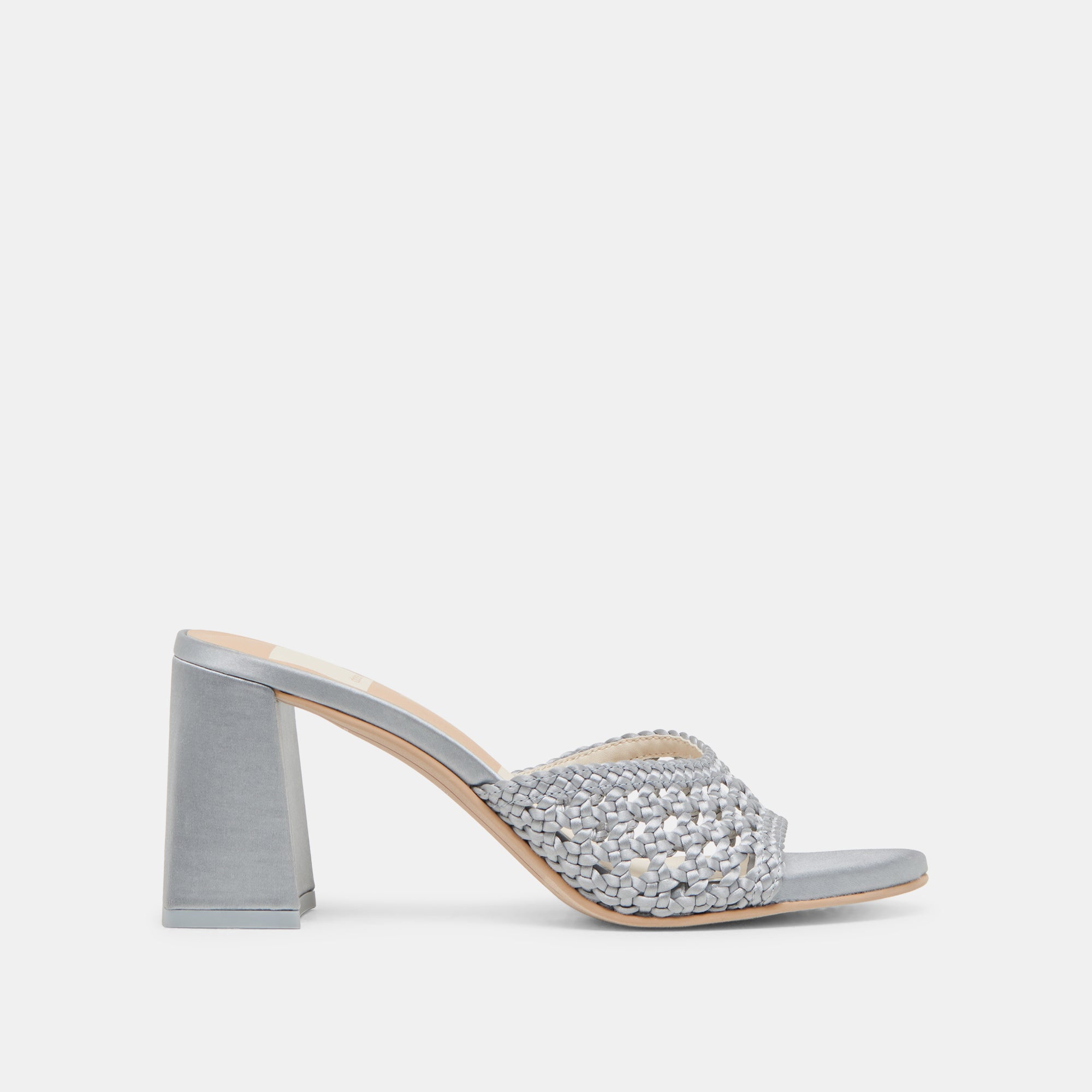 MARGOE Women's Light Blue Woven Satin High Heels - Elegant Dress Shoes for Parties, Weddings & Special Occasions