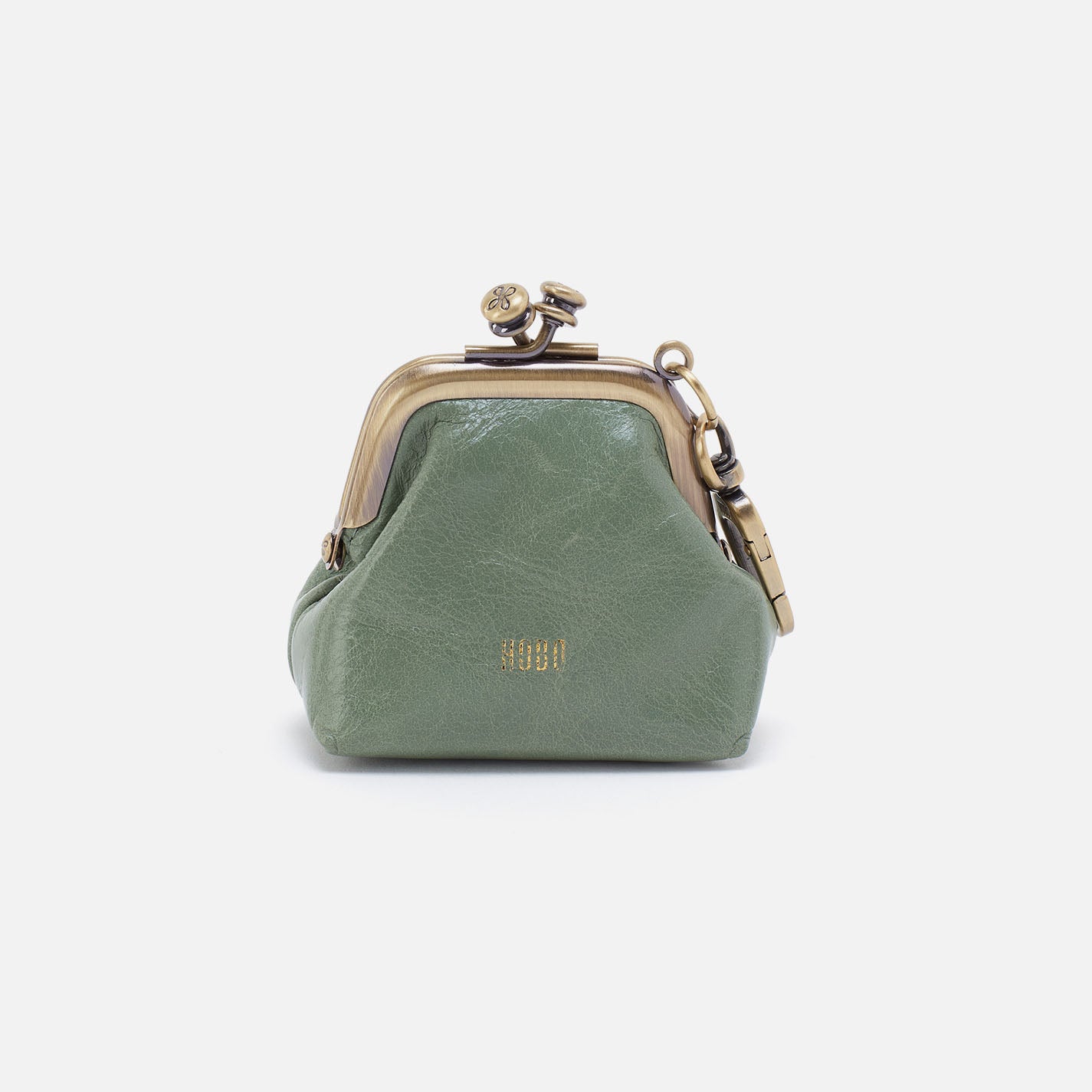 Premium Polished Leather Run Frame Pouch in Elegant Jade - Perfect for Gym, Travel & Everyday Essentials Organization