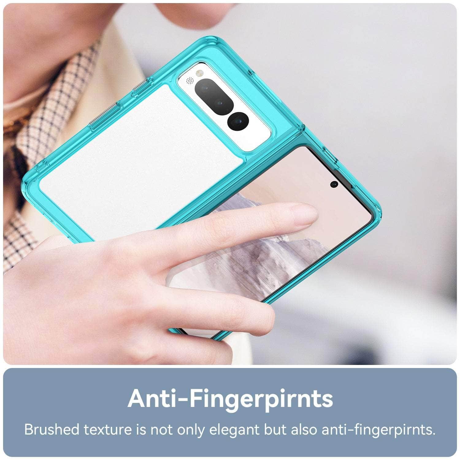 Durable Clear Google Pixel Fold 1 Case with Colorful Design - Shockproof Protection for Everyday Use & Travel