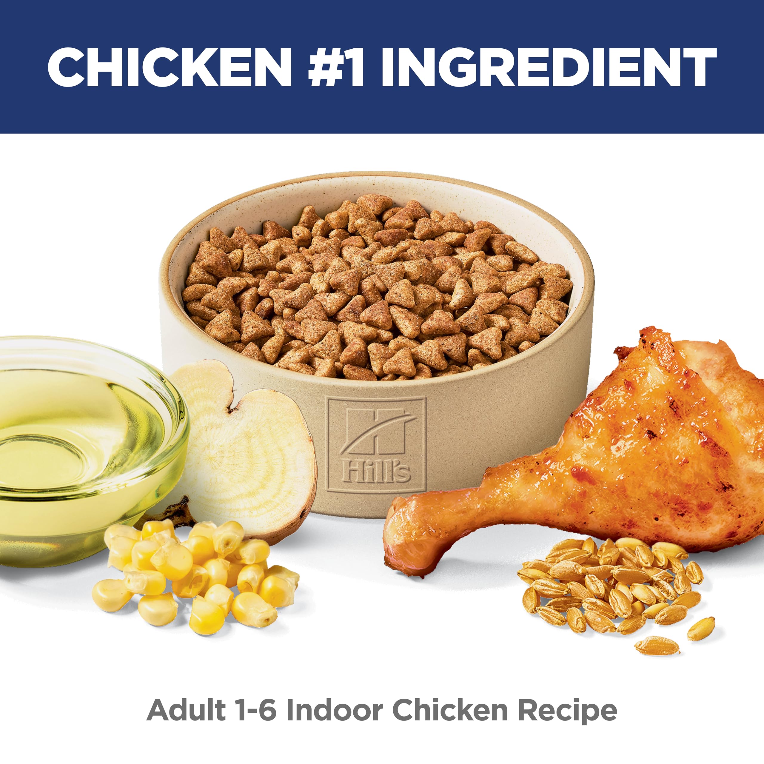 Hill's Science Diet Indoor Adult Dry Cat Food - Chicken Recipe for Cats 1-6 Years, 15.5lb Bag - Promotes Easy Litter Box Cleanup & Healthy Digestion | Perfect for Indoor Cats with Sensitive Stomachs