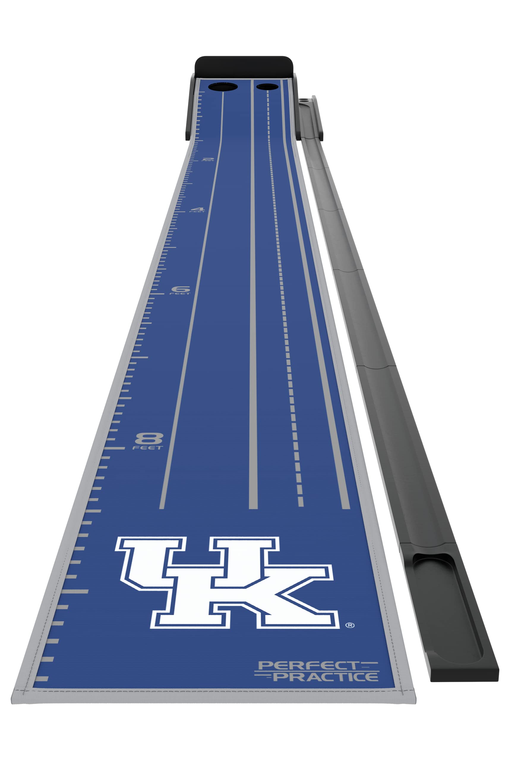 PERFECT PRACTICE Putting Mat Collegiate Edition - Indoor Golf Putting Green with 2 Holes for Home & Office Practice - Best Golf Training Aid & Gift for Men - Ideal for Living Room, Basement, or Office Golf Practice