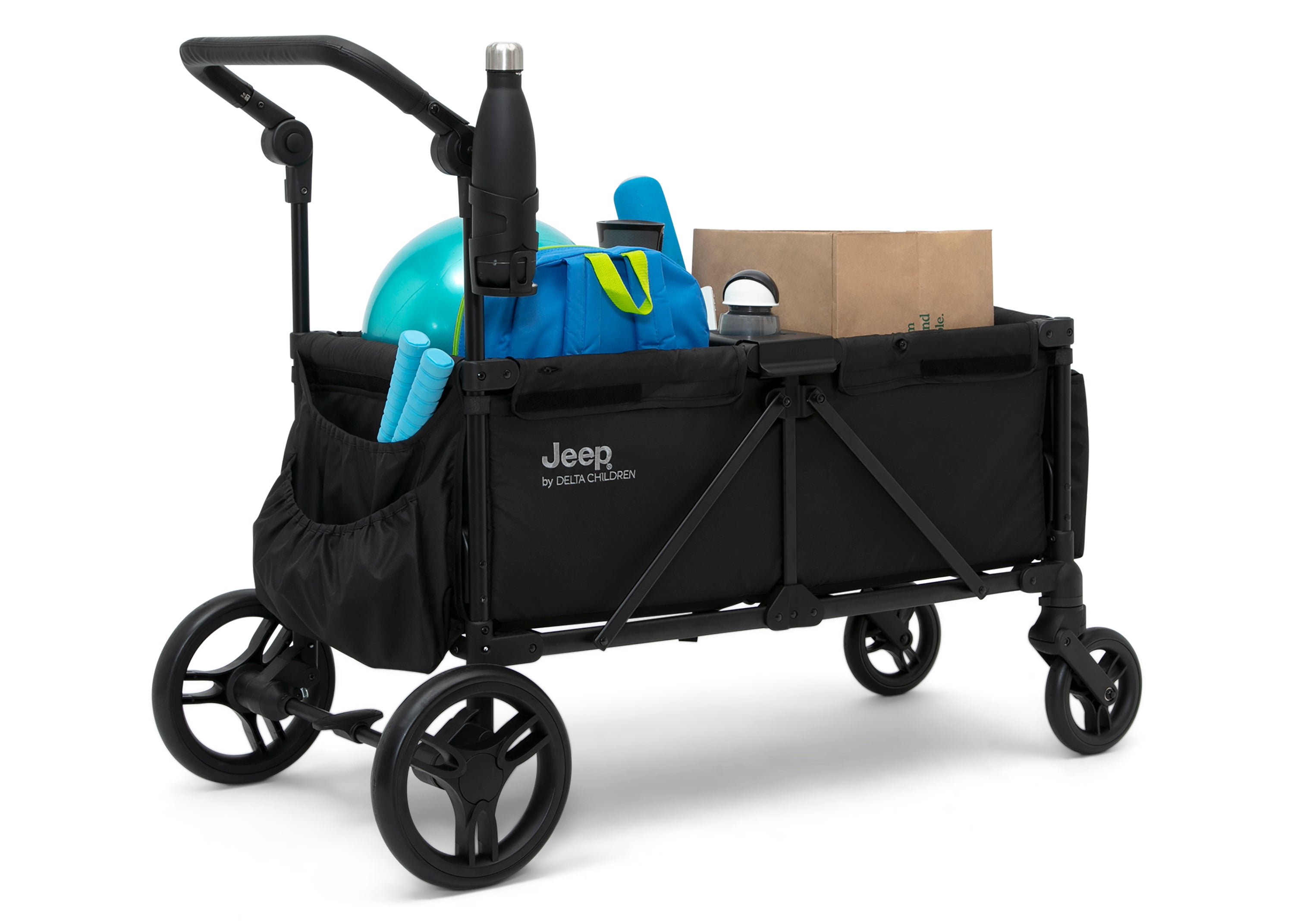 Jeep Evolve Stroller Wagon - All-Terrain 4-Wheel Push Wagon for Kids | Perfect for Beach, Park & Family Outings