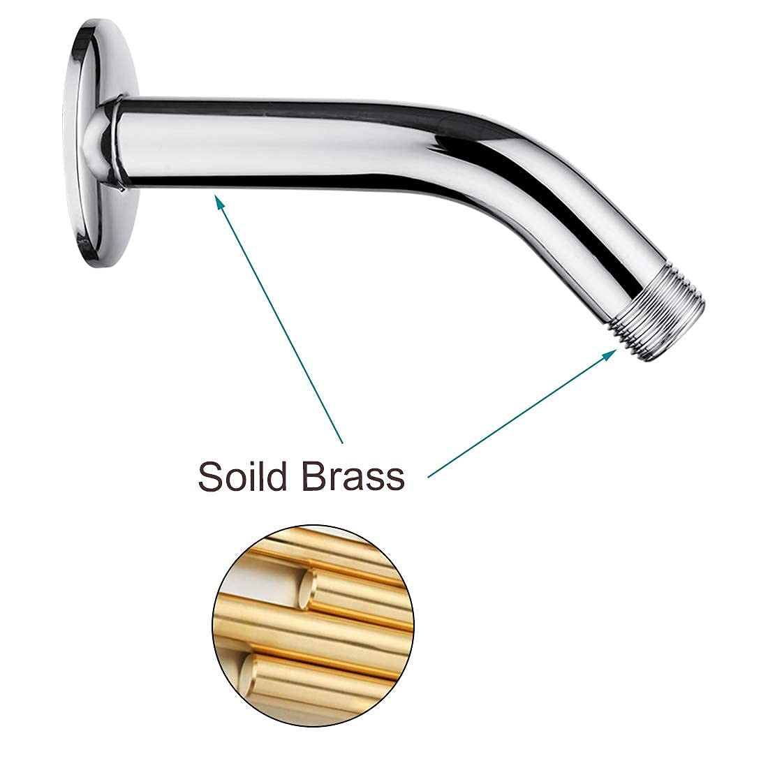 BRIGHT SHOWERS High Pressure Rain Shower Head Combo with Handheld Shower Head & 6 Inch Brass Shower Arm - Chrome Finish for Luxurious Bathroom Upgrade | Perfect for Spa-Like Experience and Water Conservation