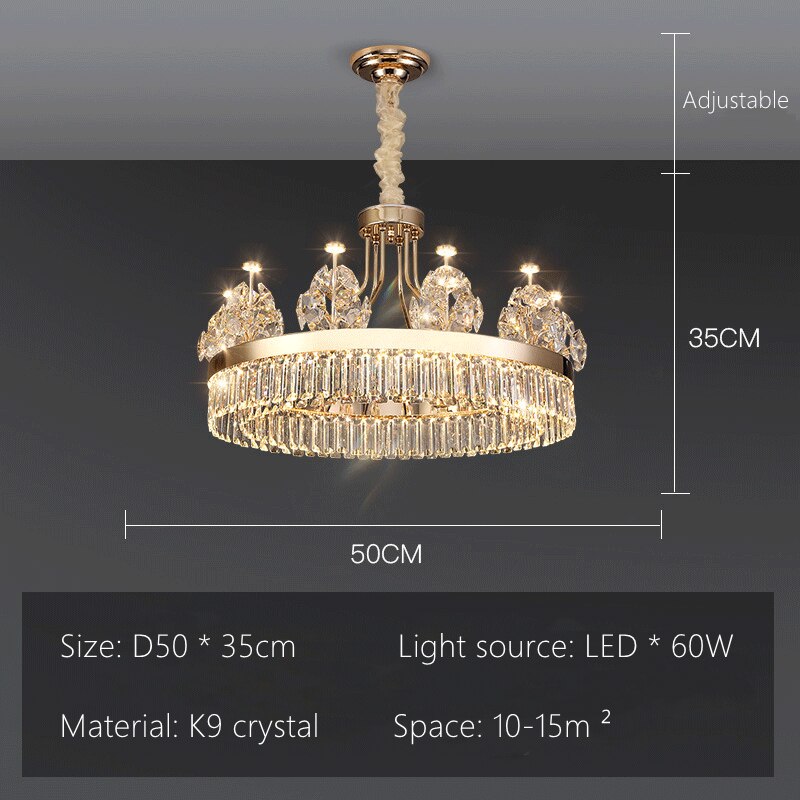 K9 Crystal Grand Chandelier - Elegant Ceiling Lighting Fixture for Dining Room, Living Room & Bedroom | Luxury Crystal Chandelier Lighting for Home Décor