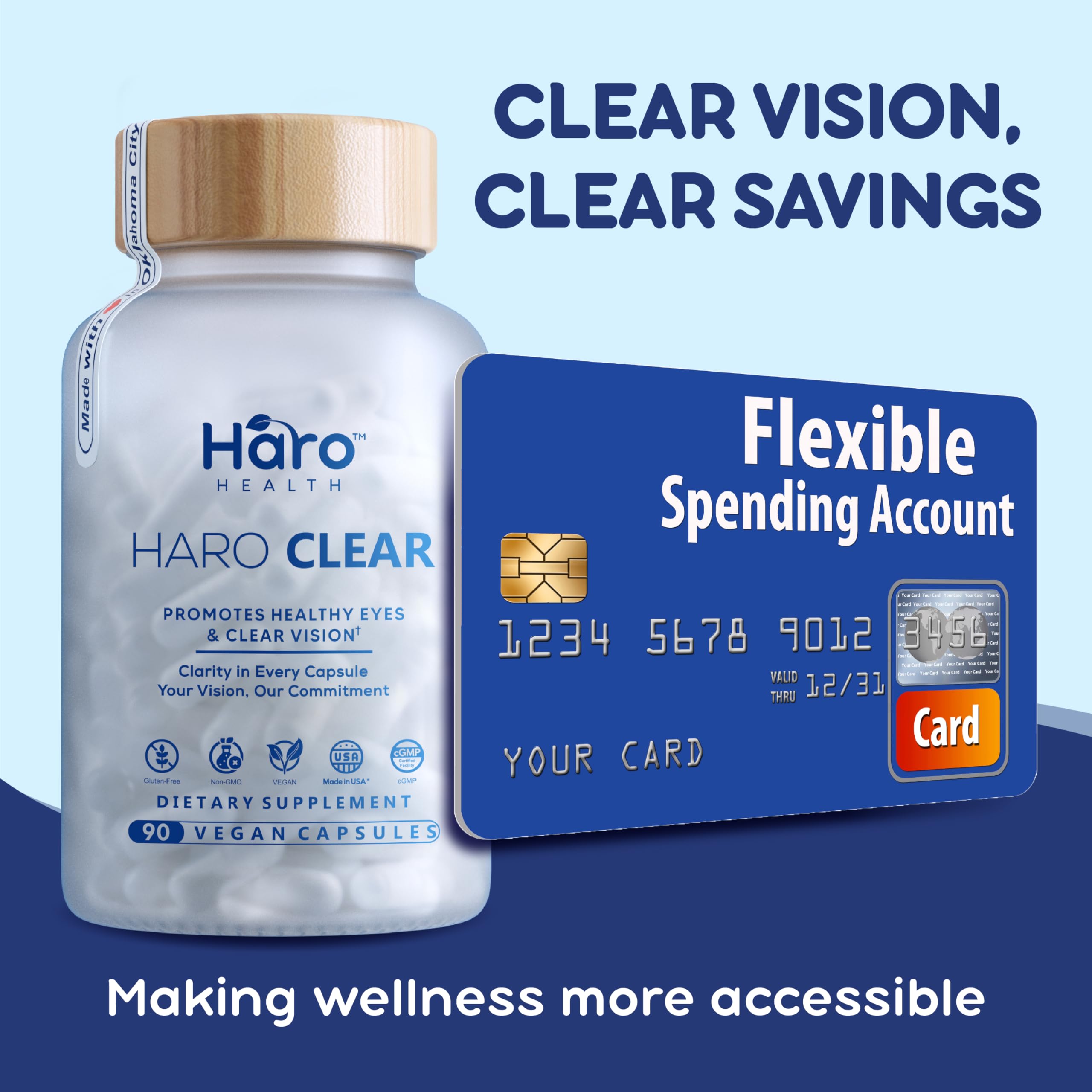HARO Clear Eye Vitamins with Lutein & Zeaxanthin - AREDS 2 Formula Eye Supplement - 90 Capsules for Vision Support & Eye Health - Perfect for Computer Users & Night Driving