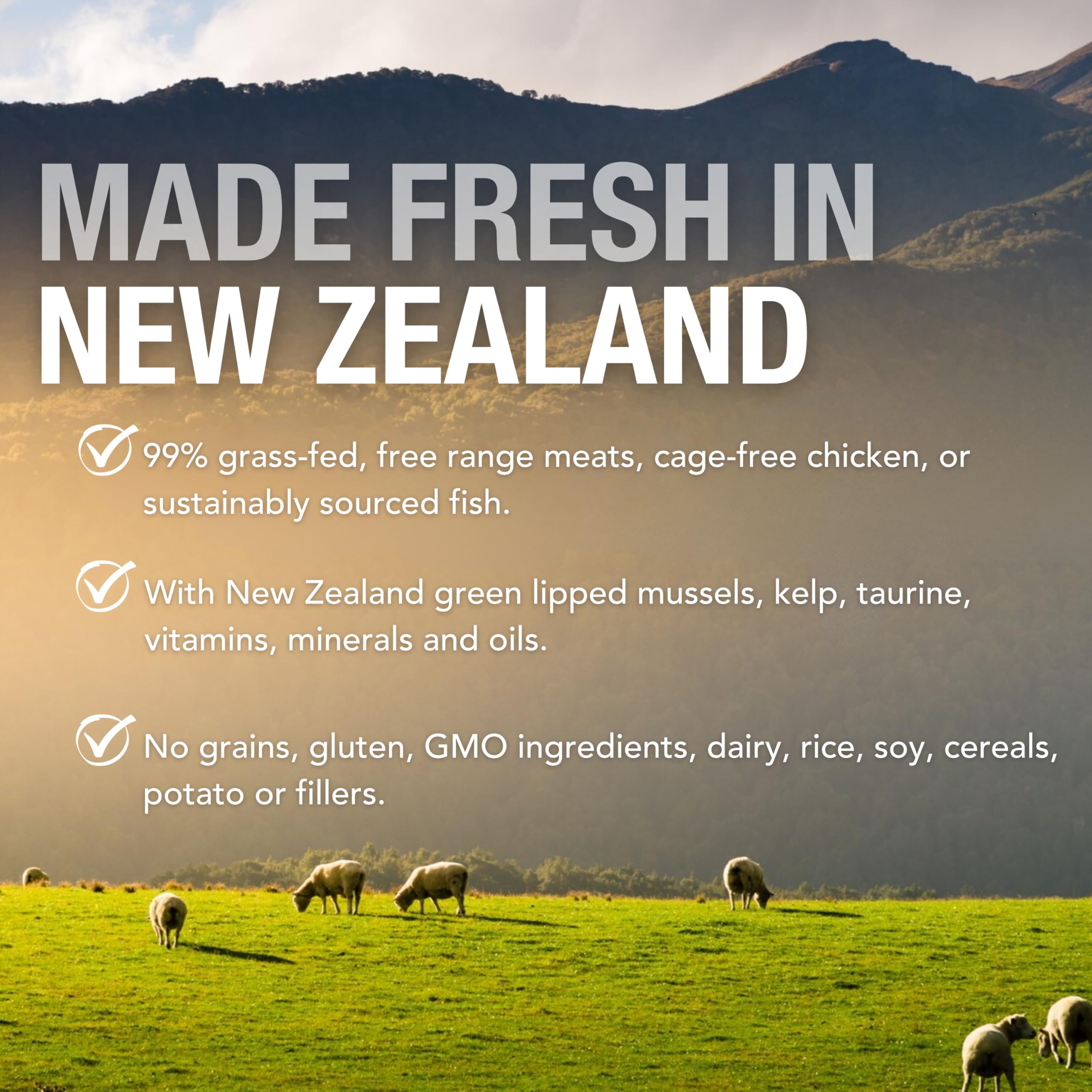 Feline Natural Grain-Free Wet Cat Food Pate - Chicken & Lamb Feast in 3oz Single Serve Pouches (Pack of 12) | Made in New Zealand with Cage-Free Chicken & Grass-Fed Lamb | Perfect for Adult Cats & Kittens at Mealtime or as a Tasty Topper