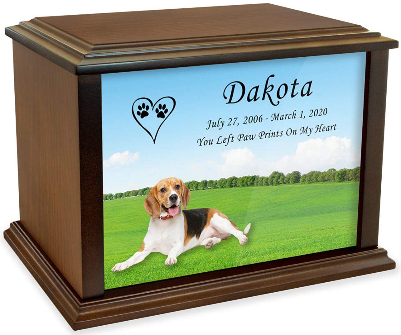 **Personalized Beagle Dog Cremation Urn for Ashes - Custom Engraved Pet Memorial Urn - Medium Size (Up to 100 lbs) - Perfect for Home Display, Memorial Services & Pet Keepsakes**
