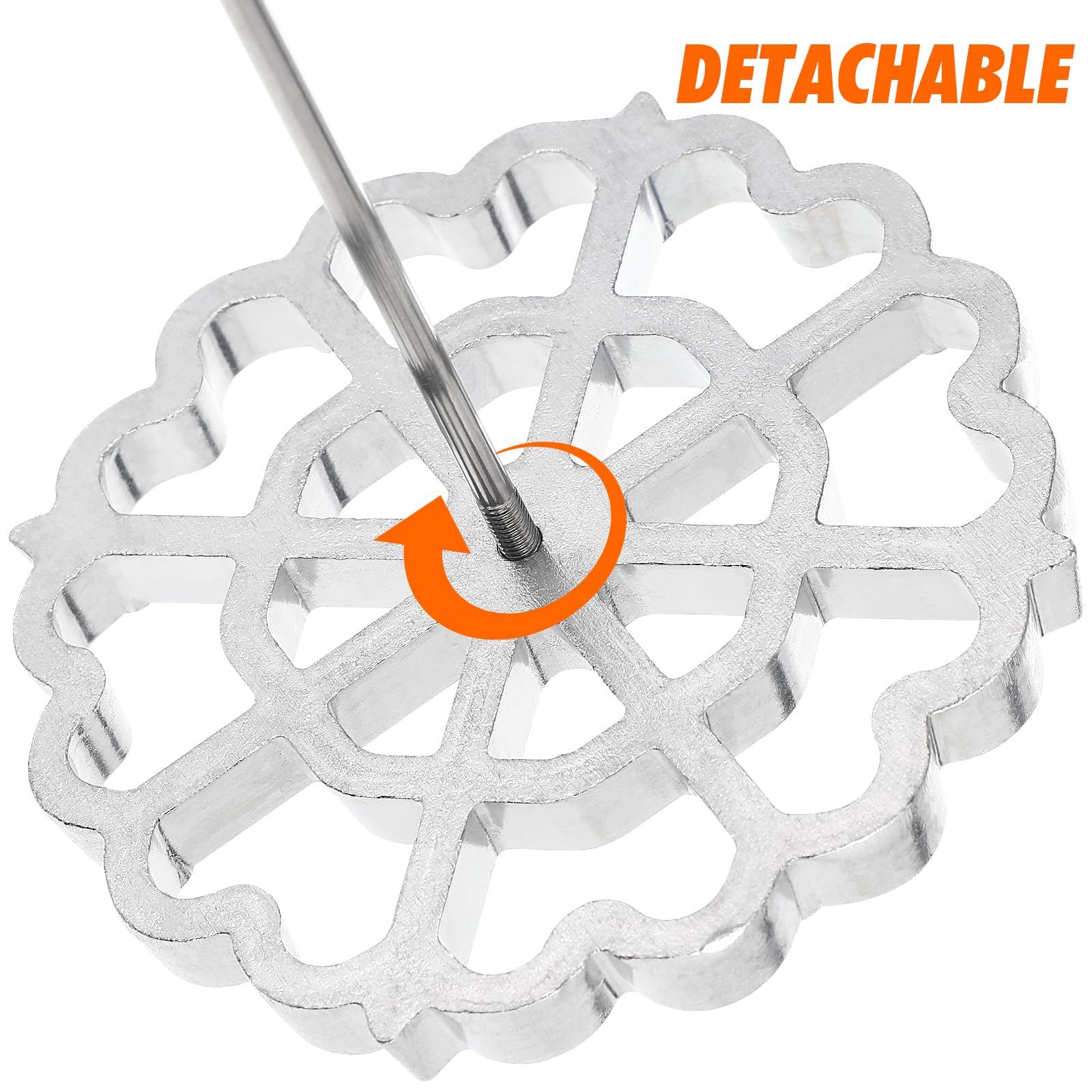 Kichvoe Aluminum Alloy Waffle Maker with Detachable Handle - Professional Rosette Iron Mold Set for Baking Churros, Bunuelos & Cookies - Perfect for Home Kitchen, Party Desserts & Holiday Treats