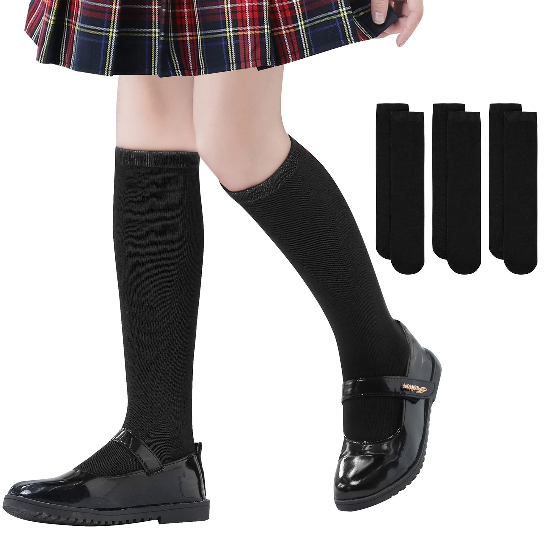 Zando Kids Soccer Socks - Breathable Knee High Athletic Socks for Boys & Girls, Toddler Sports Uniform Socks with Striped Design - Perfect for Soccer Games, School PE Class & Daily Wear