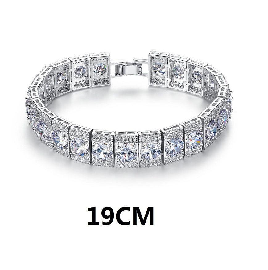 Premium Copper Inlaid Zircon Bracelet for Women - Elegant European & American Style Jewelry Gift for Party, Wedding & Special Occasions
