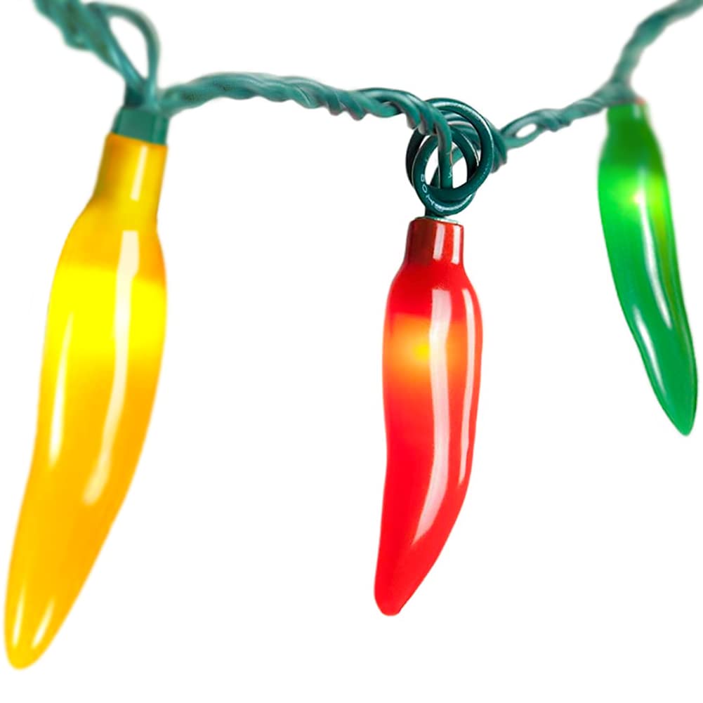 Vibrant Multi-Colored Chili Pepper String Lights - 13.6FT Decorative LED Lights with 35 Warm White Bulbs (Includes 2 Spare) - UL Listed for Indoor & Outdoor Use - Perfect for Kitchen, Garden, Patio, Christmas, and Party Decorations