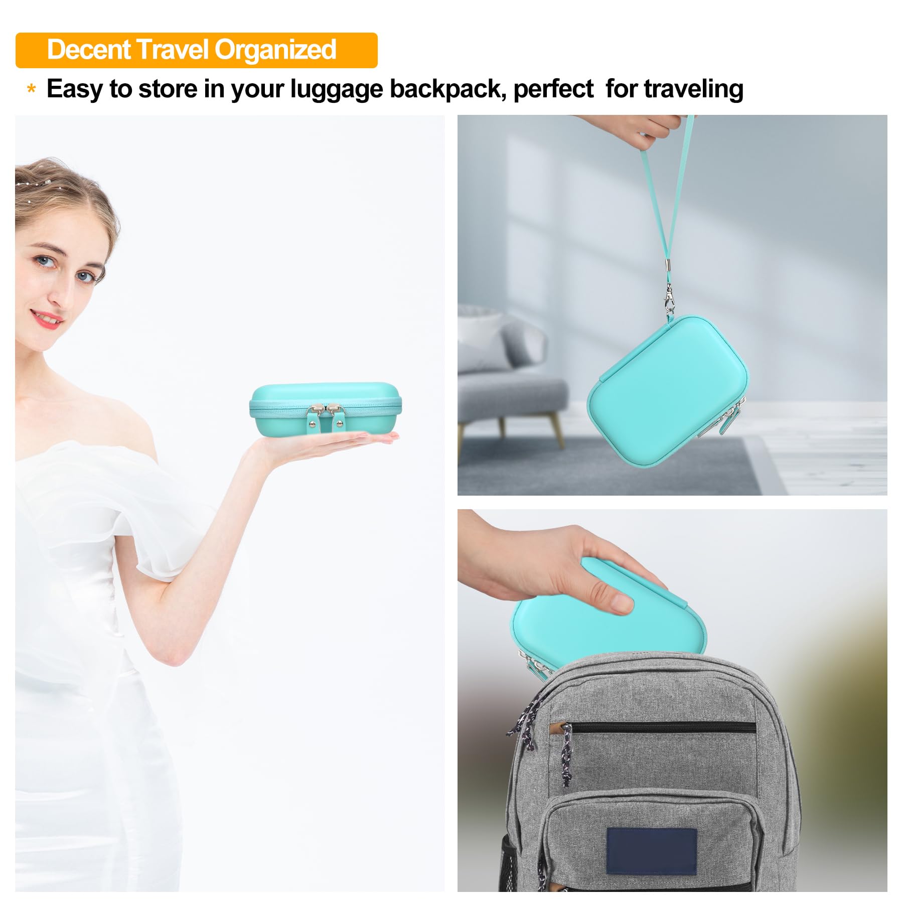 Elonbo Portable Travel Case for Canon Ivy 2 Mini & Ivy Mini Photo Printer | Bluetooth Instant Camera Printer Storage Bag | Fits Photo Paper & Cables | Green Mesh Organizer | Perfect for Travel, Home & Office Use